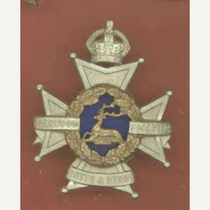 VB The Sherwood Foresters Derby Regt. Edwardian Officer's Cap / …