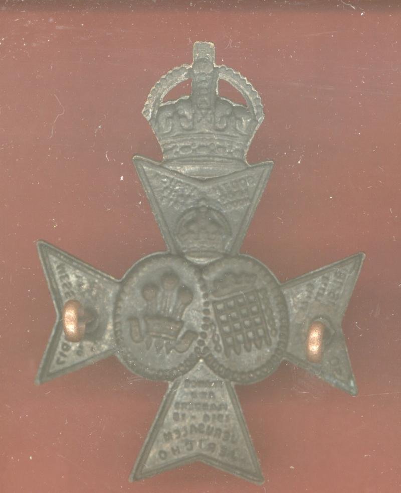 16th (County of London) Bn. The London Regt (Queen s Westminster & Civil Service Rifles) cap badge — image 2