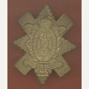 Scottish Black Watch Royal Hldrs WW1 brass economy glengarry badge