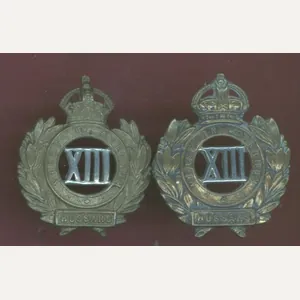 13th Hussars WW1 OR's collar badges