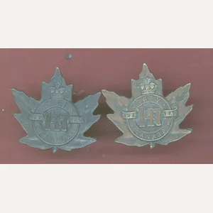 Canadian 147th Grey County Bn. WW1 CEF collar badges
