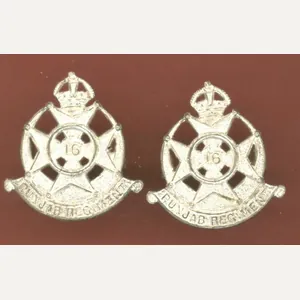 Indian Army. 16th Punjab Regiment Officer's collar badges