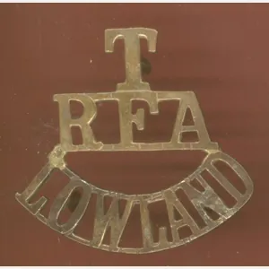 T / RFA / LOWLAND WW1 shoulder title