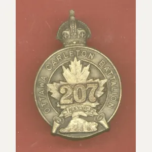 Canadian 207th Ottawa Bn. WW1 CEF cap badge