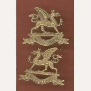 The Buffs Royal East Kent Regiment WW1 Officer's collar badges