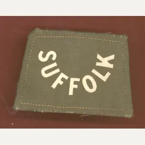 SUFFOLK Suffolk Regiment WW2 printed slip-on shoulder title