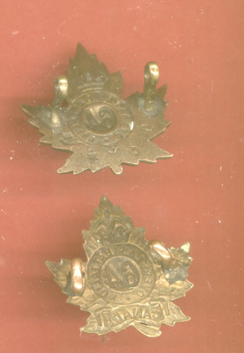 Canadian 64th Halifax Nova Scotia Bn. WW1 CEF collar badges — image 2