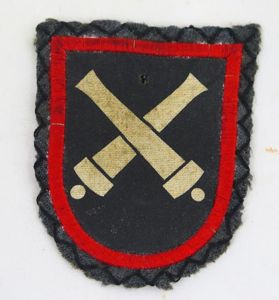 Post-war Finnish army M/49 trade patch - artillerist coastal artillery