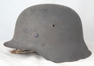 WW2 German Wehrmacht M42 steel helmet shell - Rautarn camo