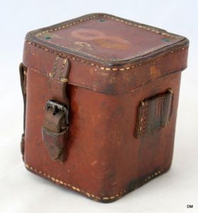 WW2 German battery box for optical sights - leather