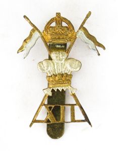WW2 British army cap badge - 12th Royal Lancers