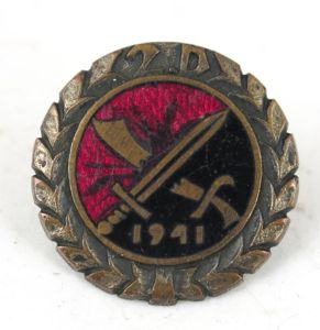 WW2 Finnish 2nd Division badge 1941