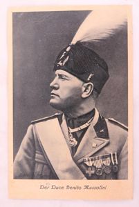 1930s German Third reich post card - Der duce Mussolini