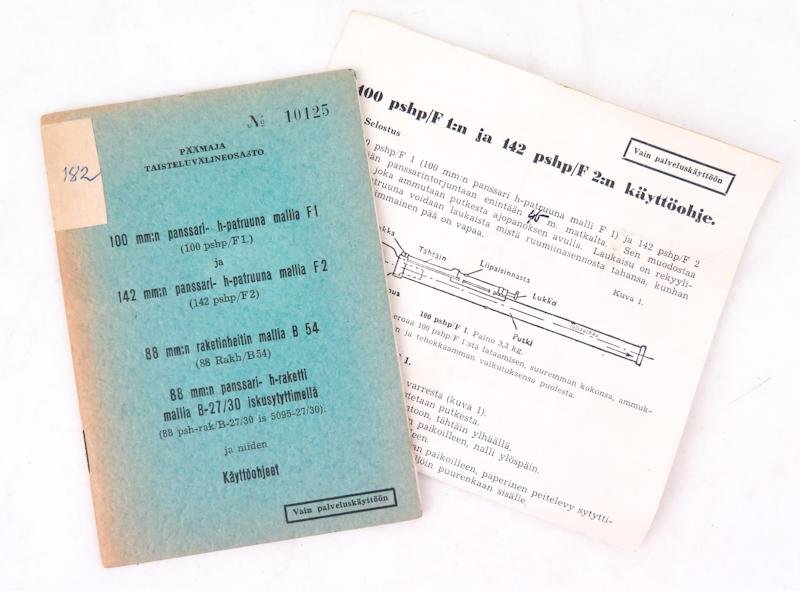 WW2 Finnish army manual Panzershreck and Panzefaust