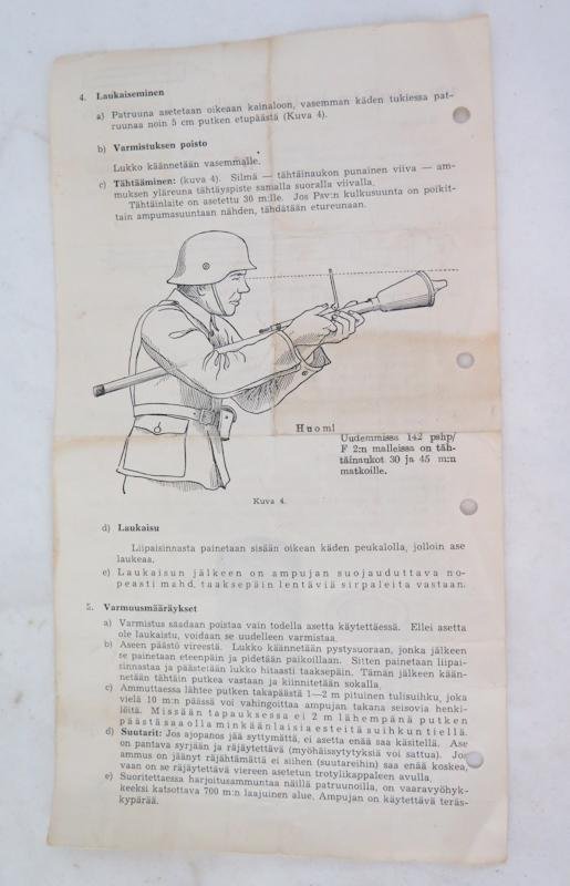 WW2 Finnish army manual Panzershreck and Panzefaust — image 7