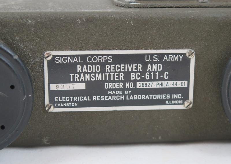 WW2 US army Signal corps BC-611-C Handie Talkie - 1944 — image 8