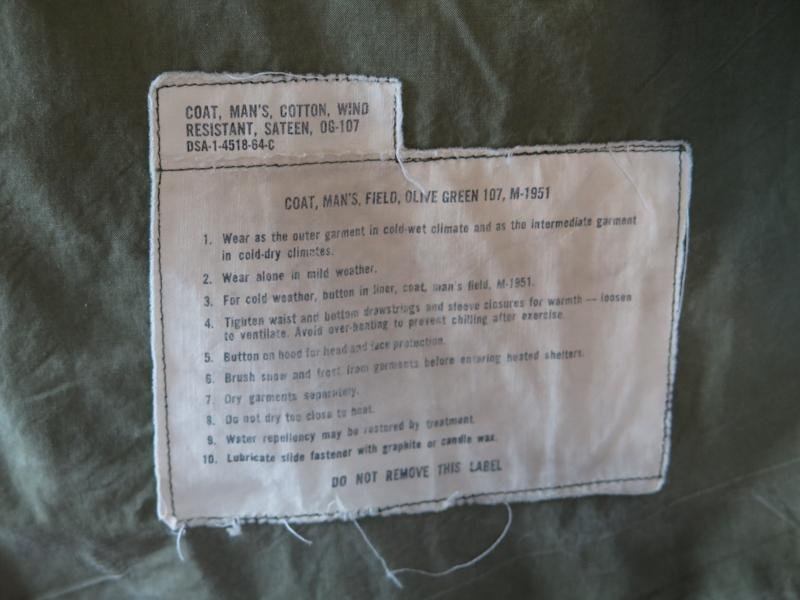 Cold war US army OG107 M1951 Field jacket - 1964 — image 8