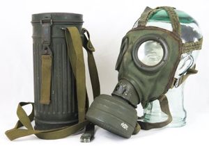 WW2 German Wehrmacht army GM30 gas mask set - named