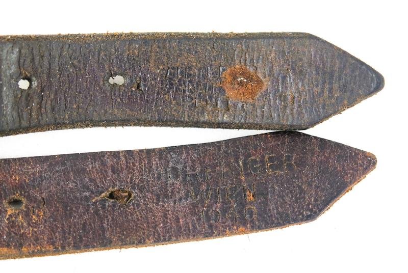 WW2 German Wehrmacht/Waffen-SS leather strap pair -mantelriemen — image 4