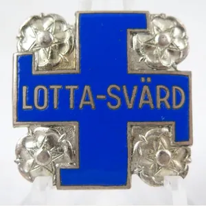 WW2 Finnish Lotta-Svärd membership brooch wartime issue