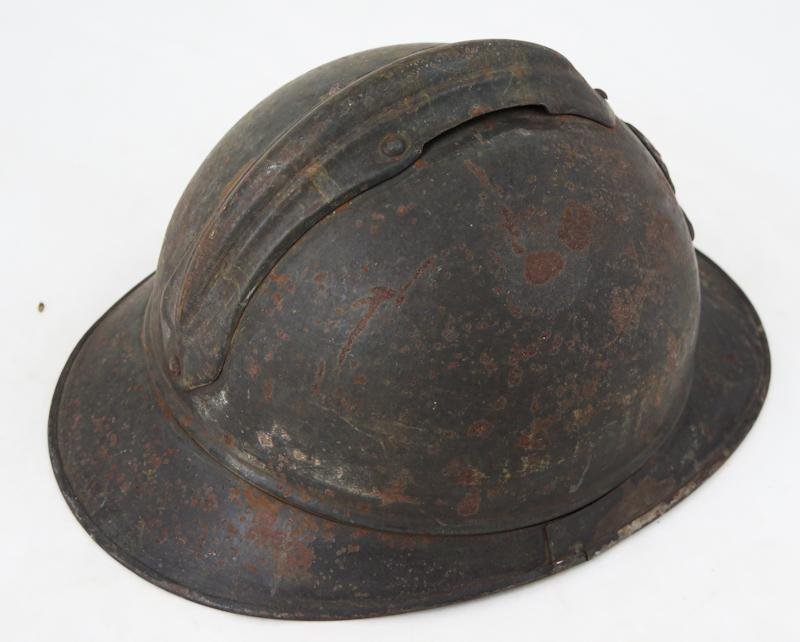 WW1 French M1915 Adrian steel helmet shell — image 4