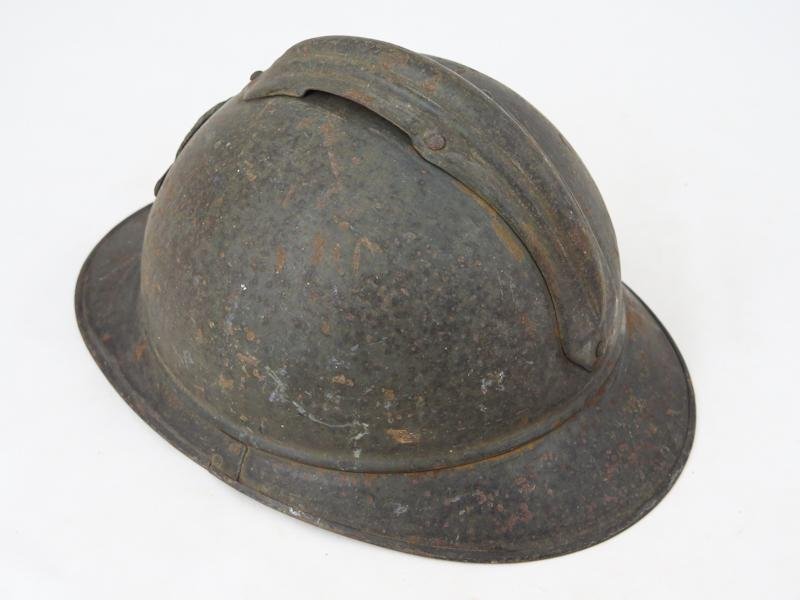 WW1 French M1915 Adrian steel helmet shell — image 5