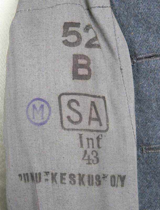 WW2 Finnish army signal staff-sergeant M/36 field jacket - 11.division signal unit patch — image 10