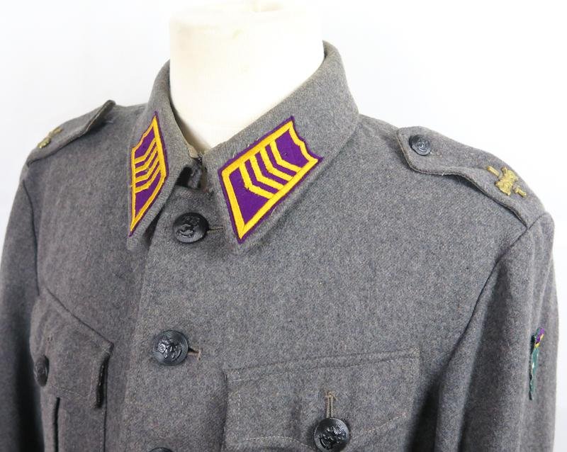 WW2 Finnish army signal staff-sergeant M/36 field jacket - 11.division signal unit patch — image 6