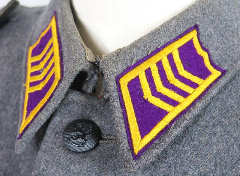WW2 Finnish army signal staff-sergeant M/36 field jacket - 11.division signal unit patch — image 7