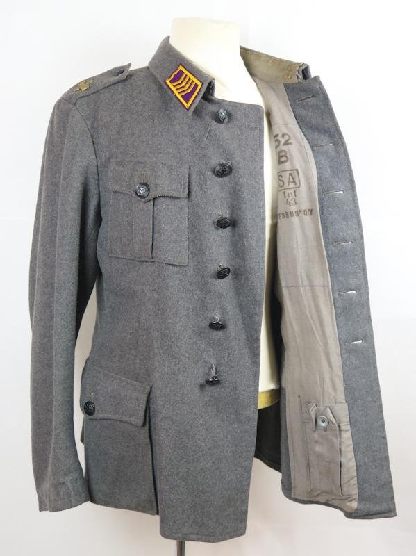 WW2 Finnish army signal staff-sergeant M/36 field jacket - 11.division signal unit patch — image 9