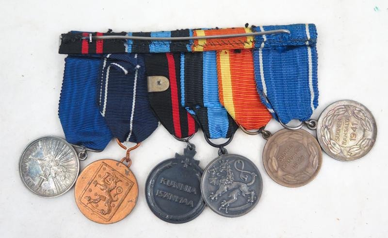 Finnish 6 awards bar - three war veteran — image 2