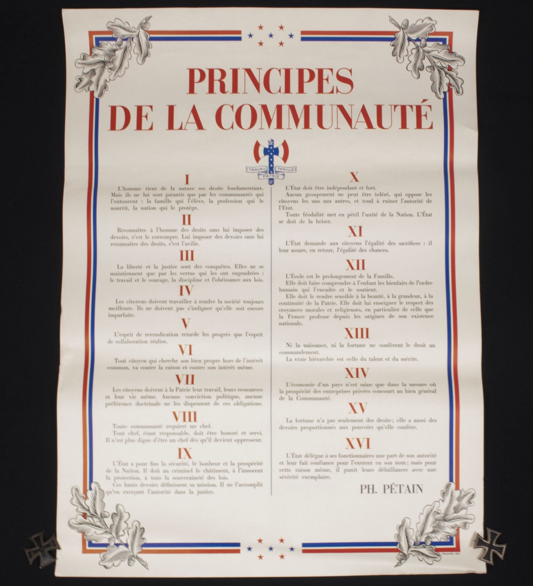 Vichy France poster + Marechal Petain book: 'Principes de la Communauté' — image 3