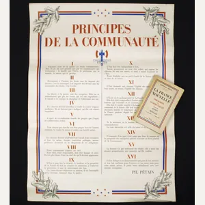 Vichy France poster + Marechal Petain book: 'Principes de la …