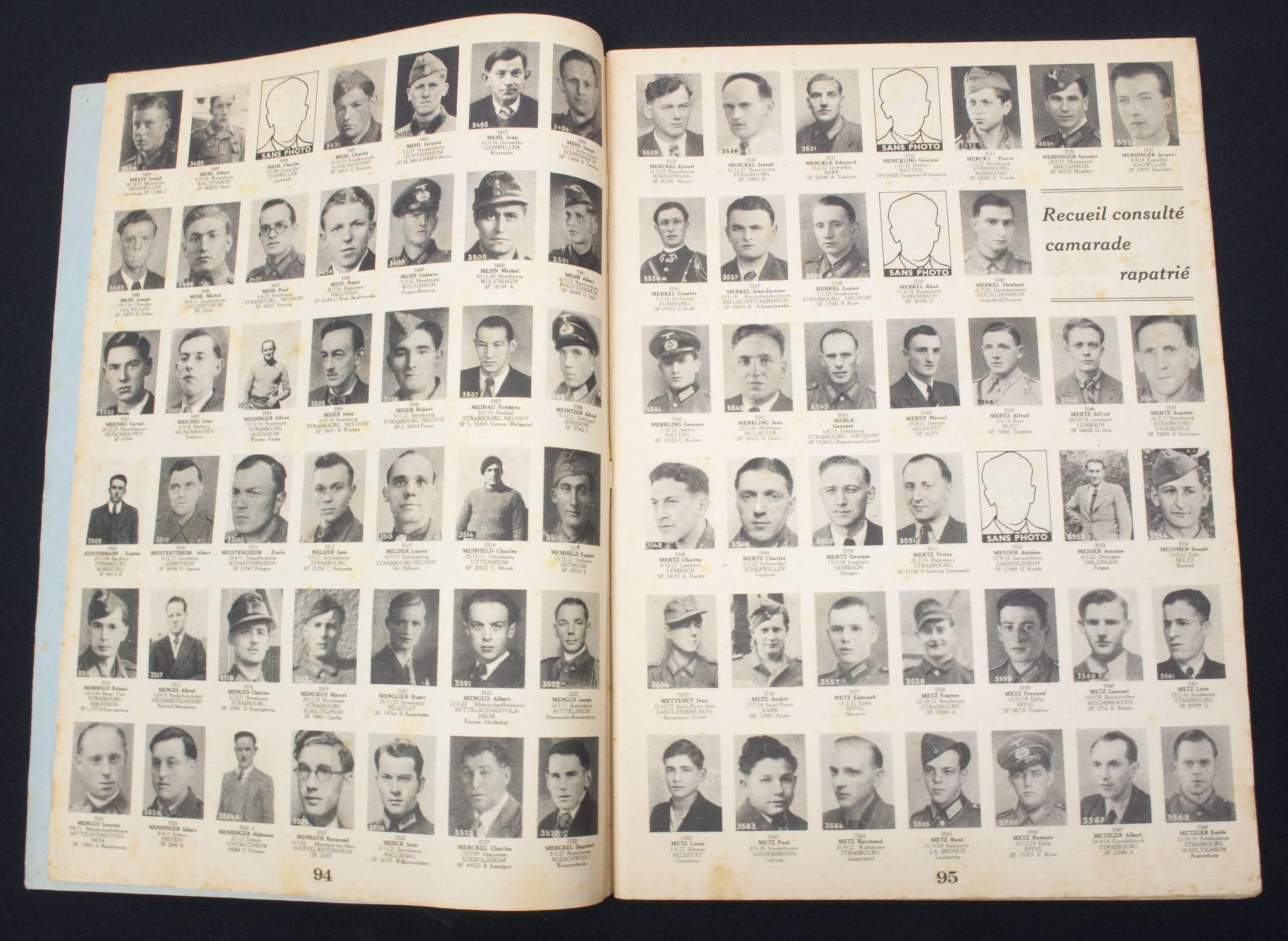 Recueil Photographique des Disparus du Bas-Rhin Victimes de la Constcription Allemande de 1942 a 1945. Fascicule 1 + 2 — image 16