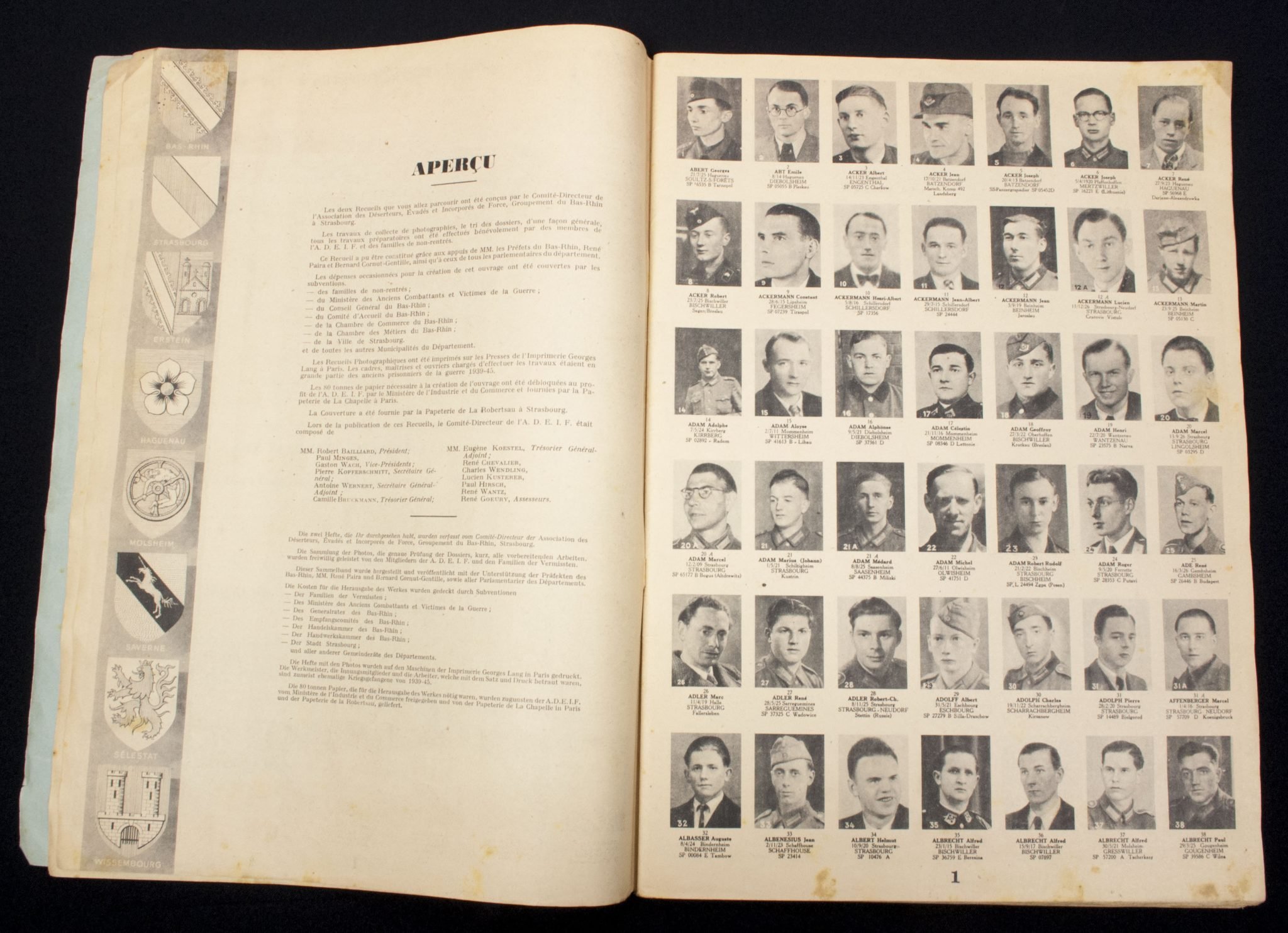 Recueil Photographique des Disparus du Bas-Rhin Victimes de la Constcription Allemande de 1942 a 1945. Fascicule 1 + 2 — image 7