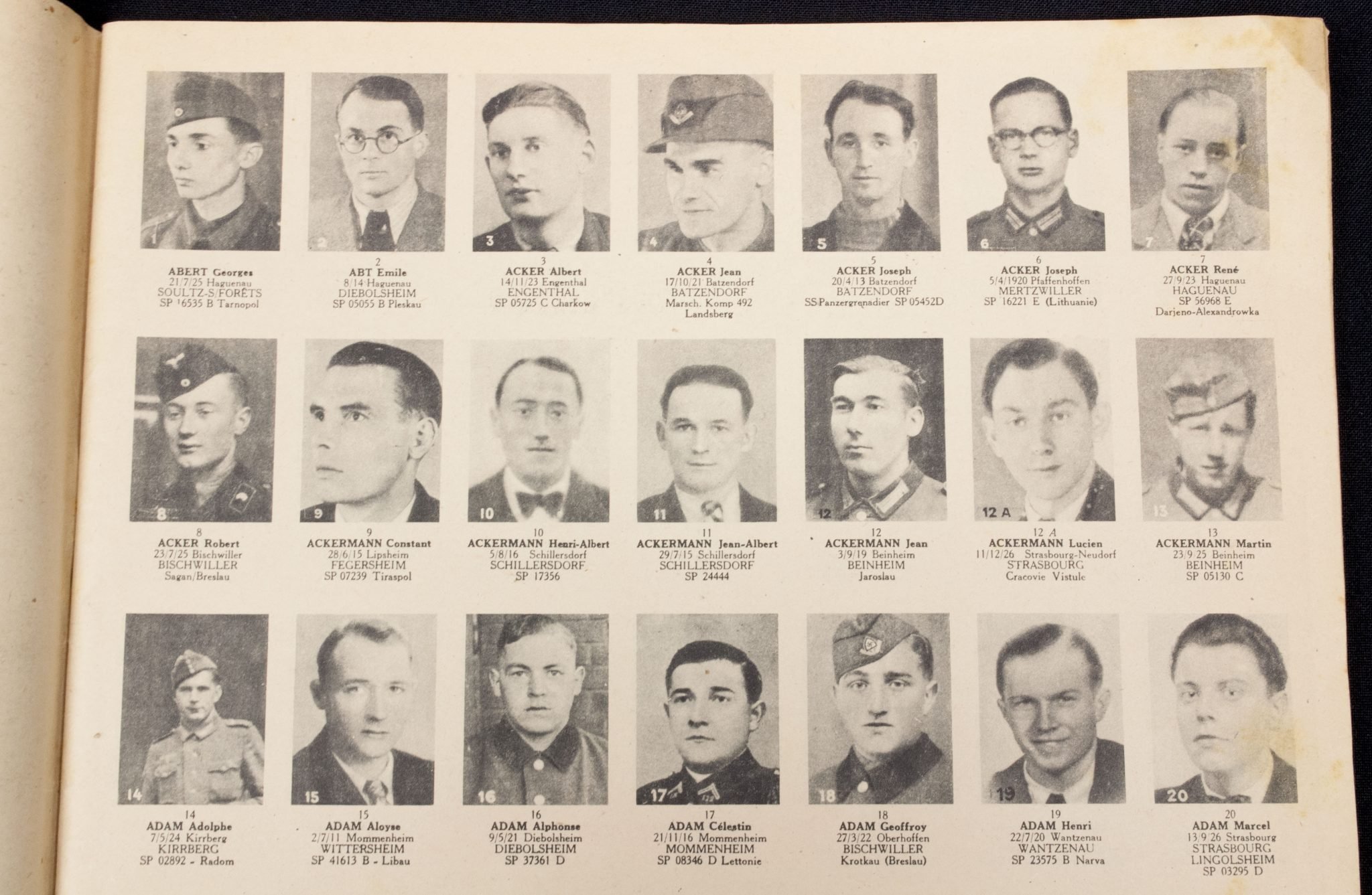 Recueil Photographique des Disparus du Bas-Rhin Victimes de la Constcription Allemande de 1942 a 1945. Fascicule 1 + 2 — image 8