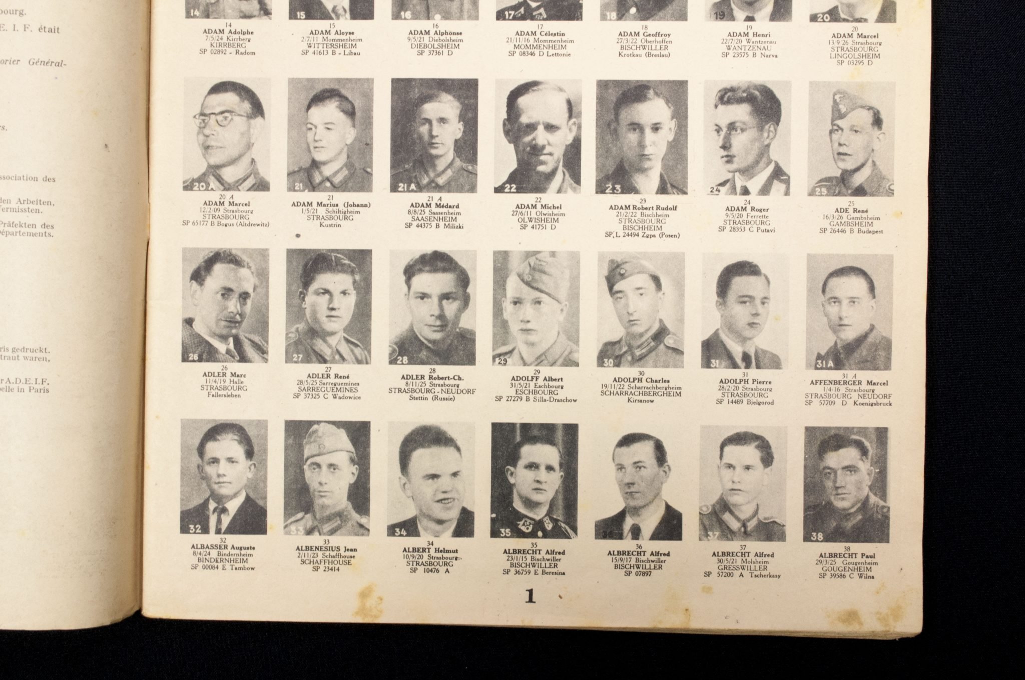 Recueil Photographique des Disparus du Bas-Rhin Victimes de la Constcription Allemande de 1942 a 1945. Fascicule 1 + 2 — image 9