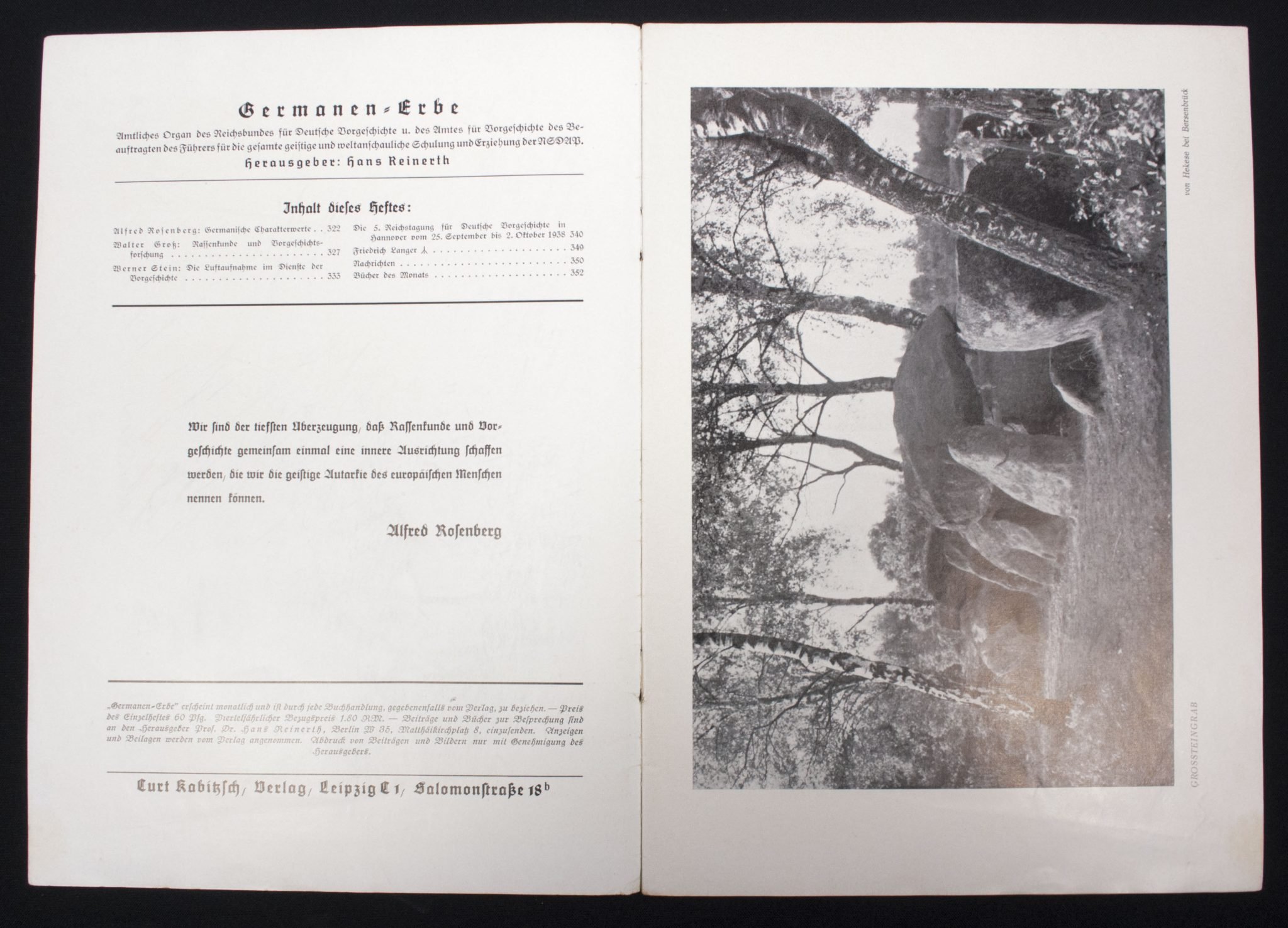 (Magazine) Germanen-Erbe – Monatshefte für deutsche Vorgeschichte 3. Jahrgang heft 11 november 1938 — image 2