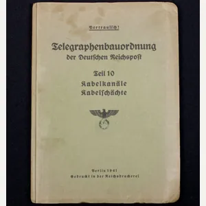 (Book) Telegraphenbauordnung der Deutschen Reichspost – Teil 10 Kabelkanäle Kabelschächte …