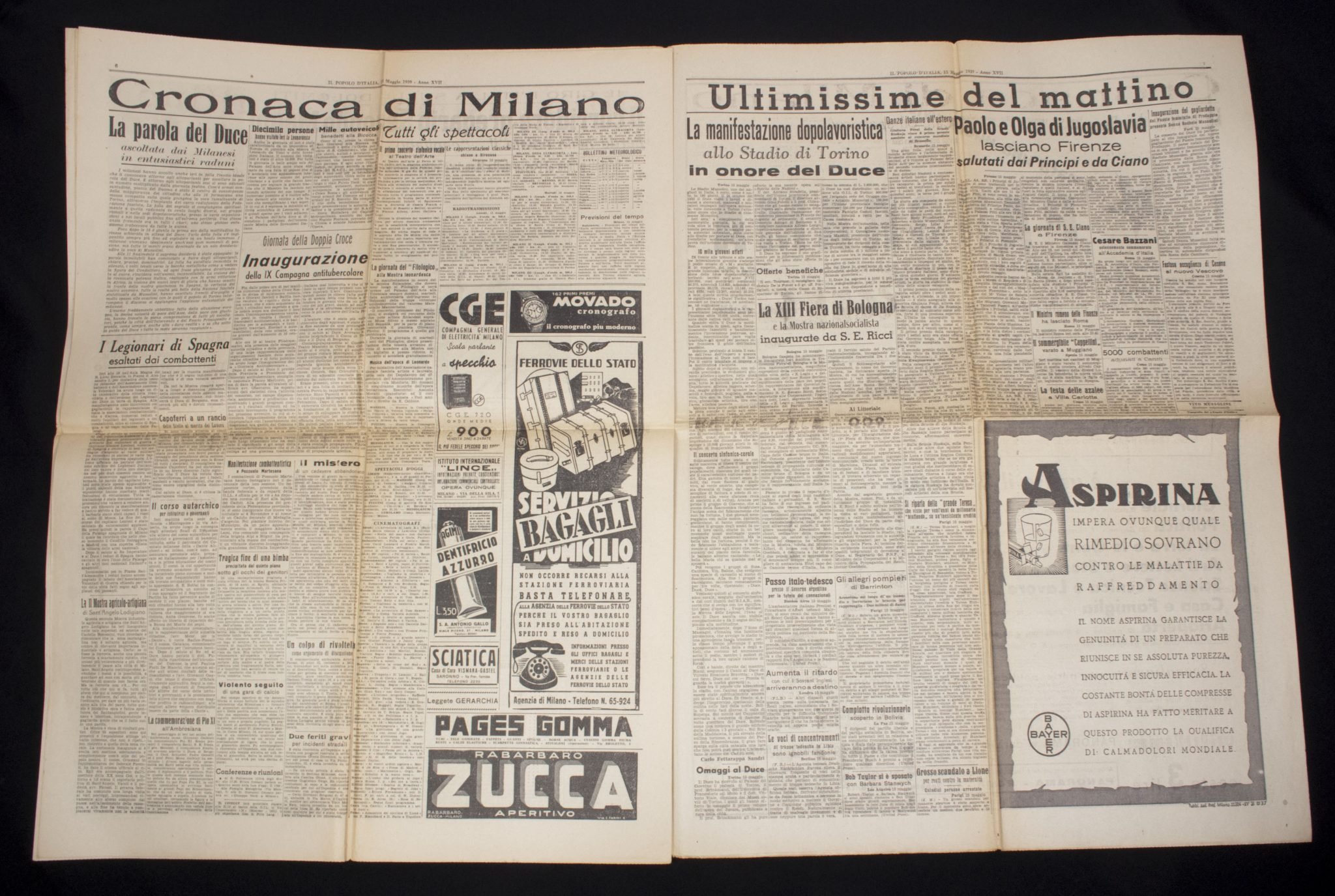 (Newspaper) Italy fascism: Il Popolo d'Italia 'Il Duce al Mondo' — image 9