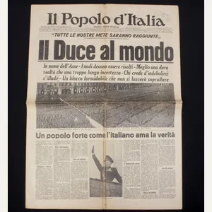 (Newspaper) Italy fascism: Il Popolo d'Italia 'Il Duce al Mondo'
