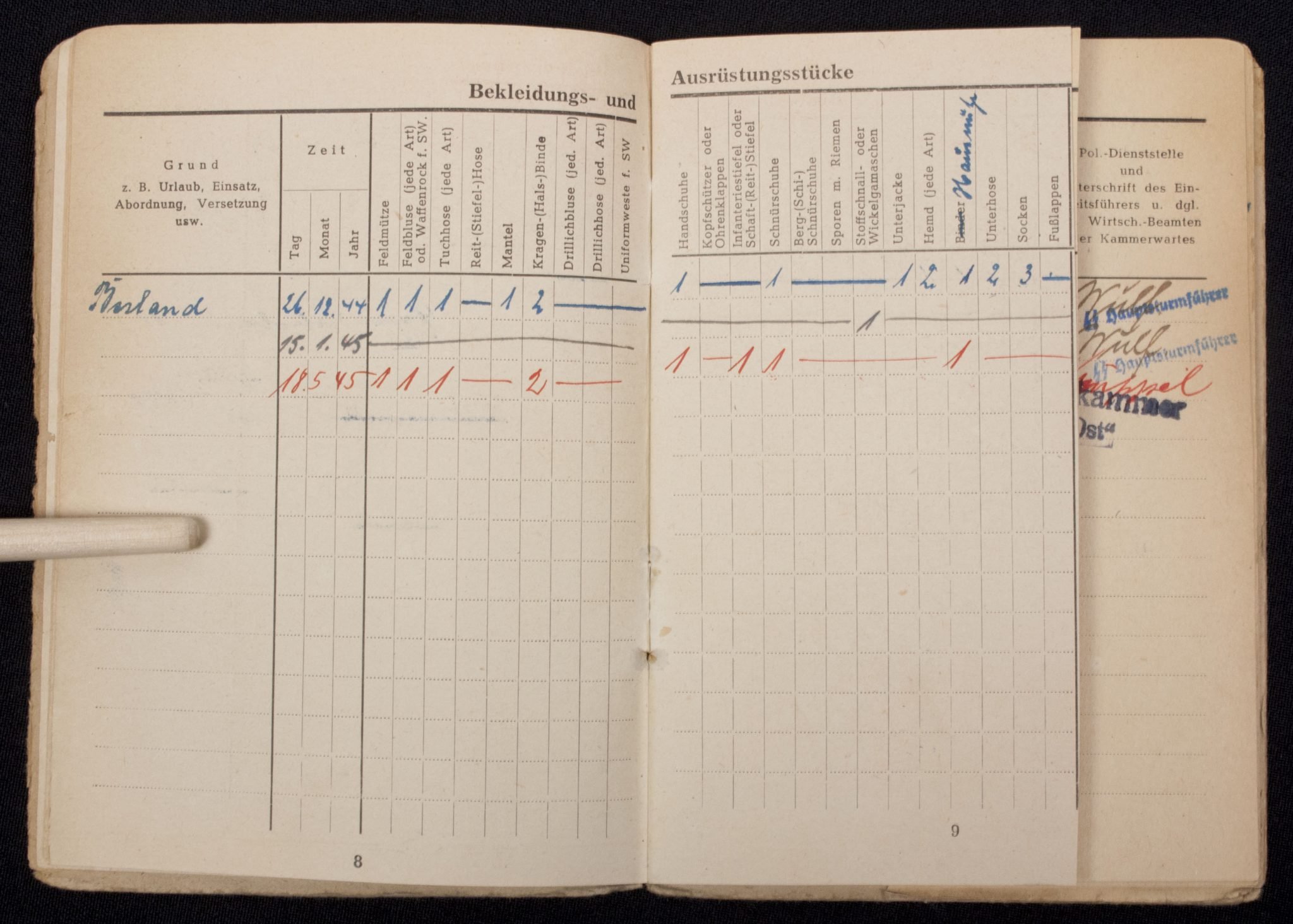 Soldbuch Schutzpolizei Verwaltung Hamburg (denazified SS 1945) — image 10
