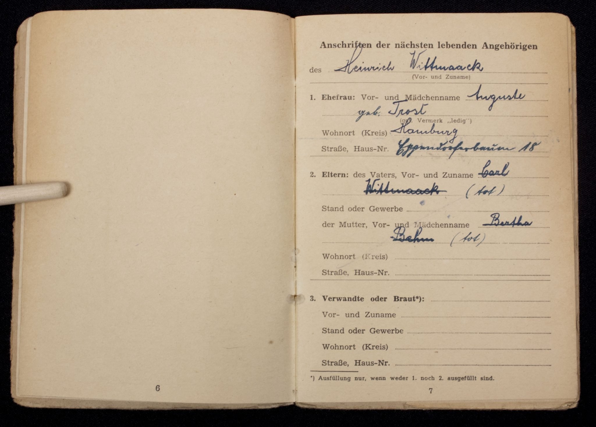 Soldbuch Schutzpolizei Verwaltung Hamburg (denazified SS 1945) — image 9