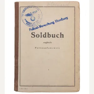 Soldbuch Schutzpolizei Verwaltung Hamburg (denazified SS 1945)