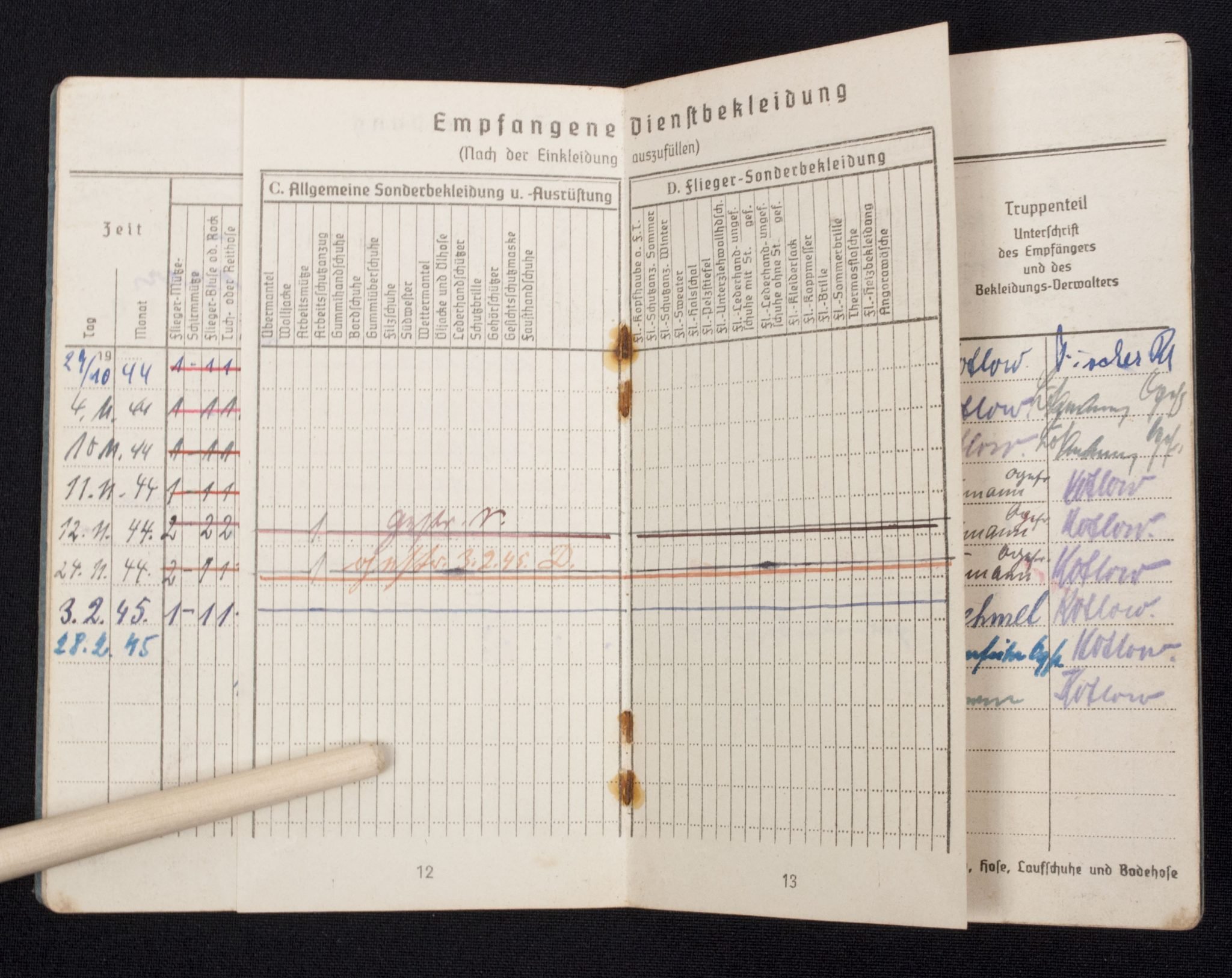 Luftwaffe (LW) Soldbuch Seefliegerhorst Bug auf Rügen — image 11