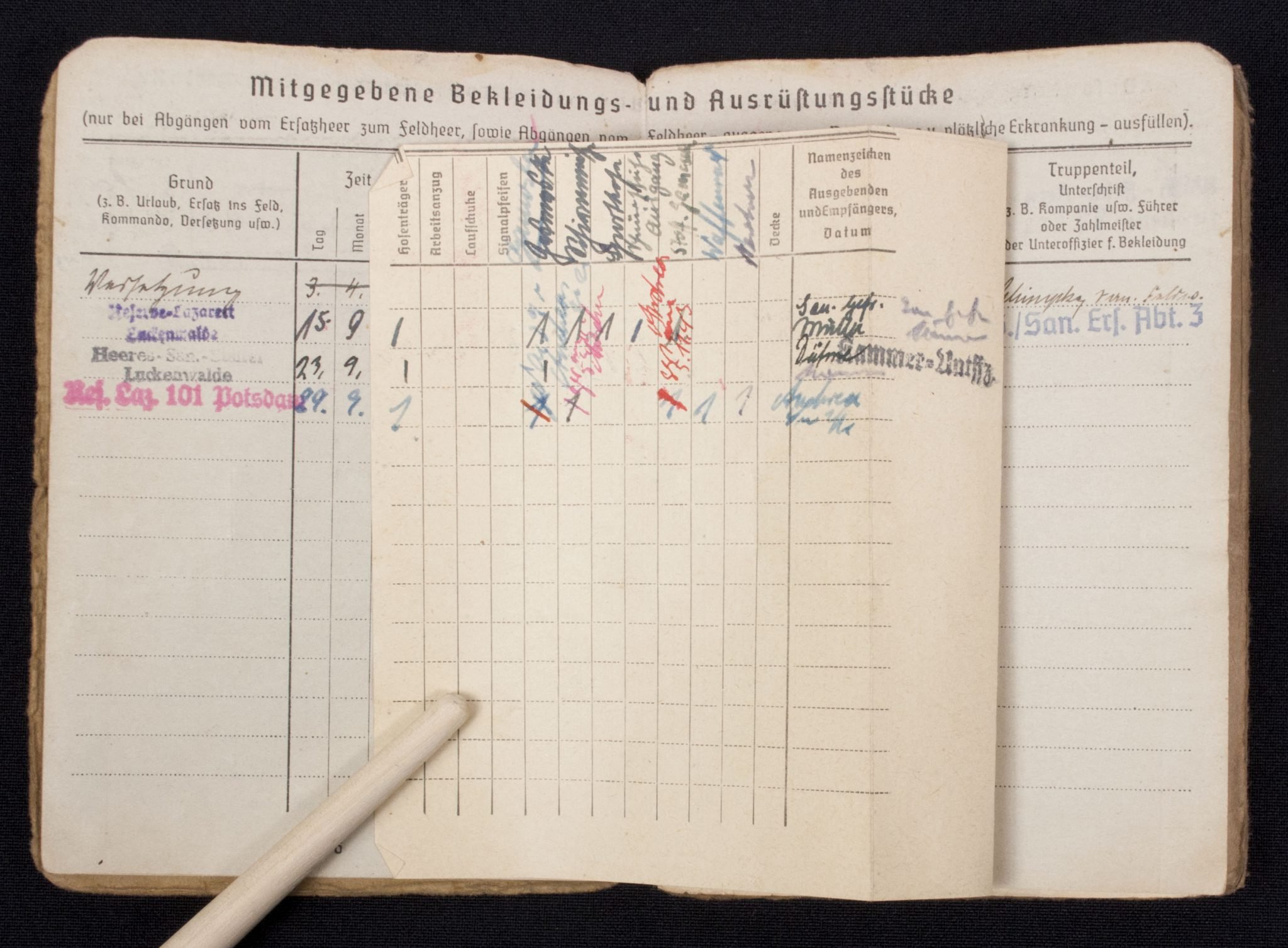 Soldbuch Sanitäts Unteroffizier 5/San. Ers. Abt.3-183-A Güben — image 11