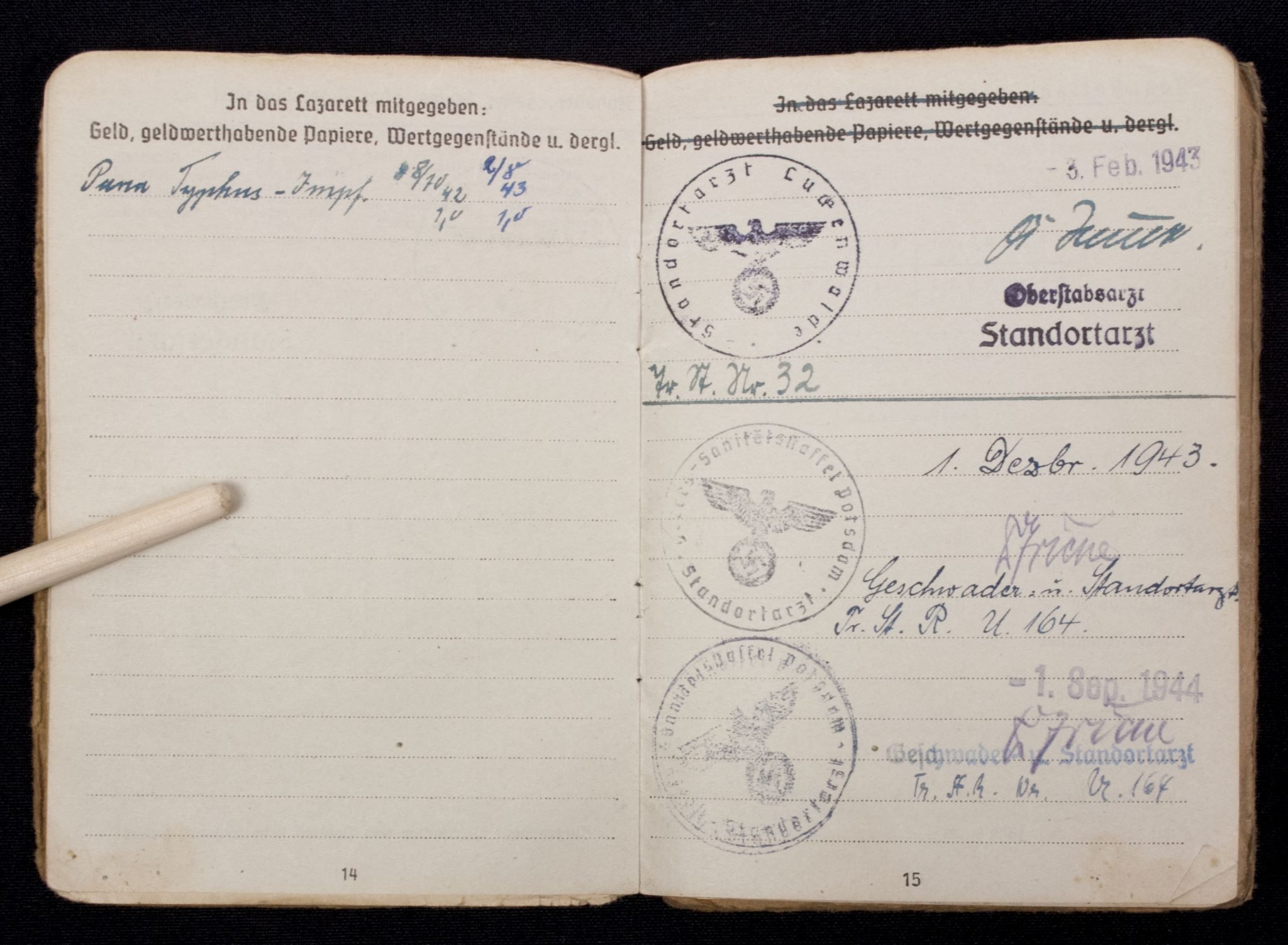 Soldbuch Sanitäts Unteroffizier 5/San. Ers. Abt.3-183-A Güben — image 16