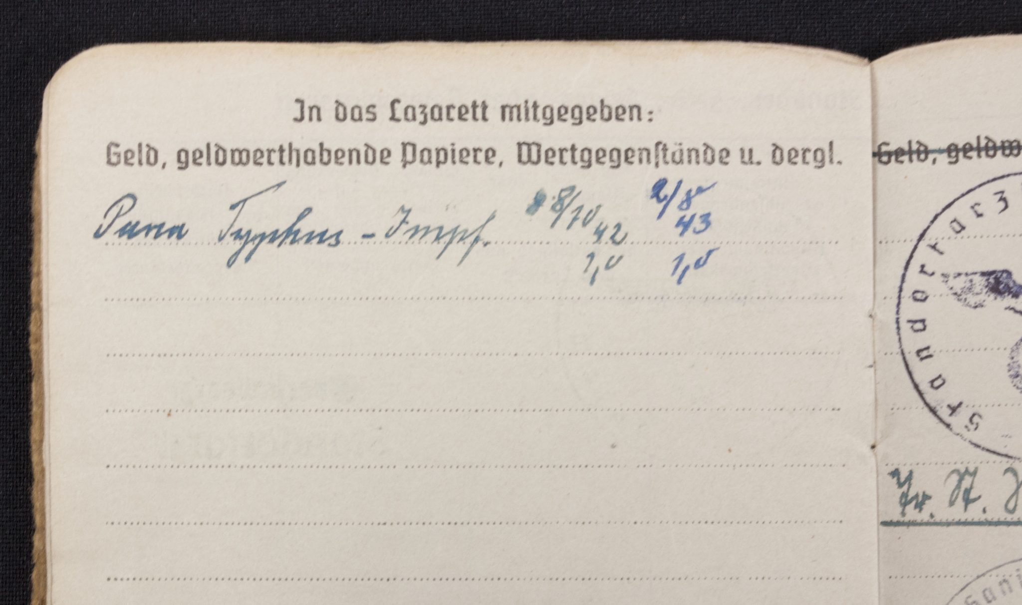 Soldbuch Sanitäts Unteroffizier 5/San. Ers. Abt.3-183-A Güben — image 17