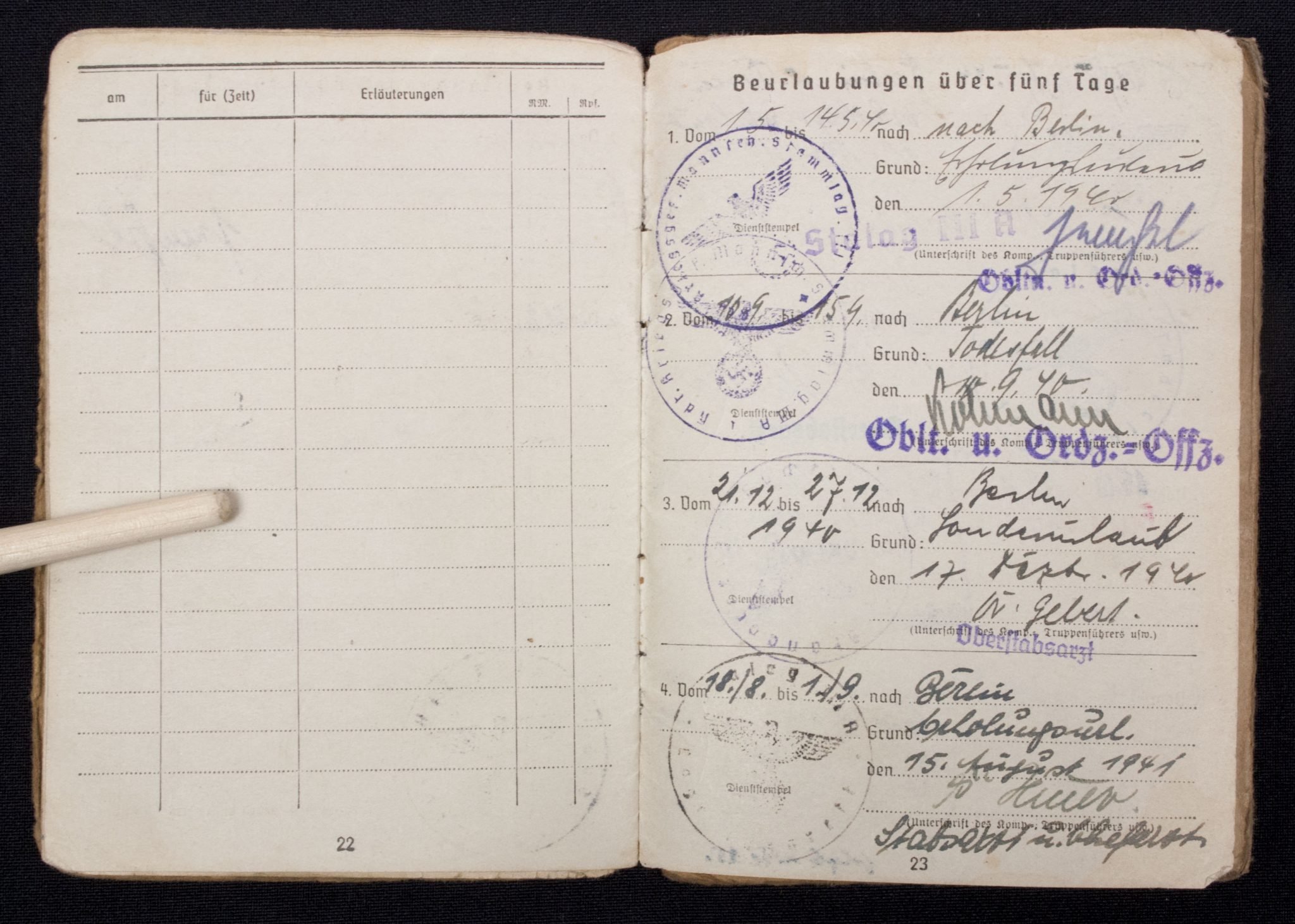 Soldbuch Sanitäts Unteroffizier 5/San. Ers. Abt.3-183-A Güben — image 20