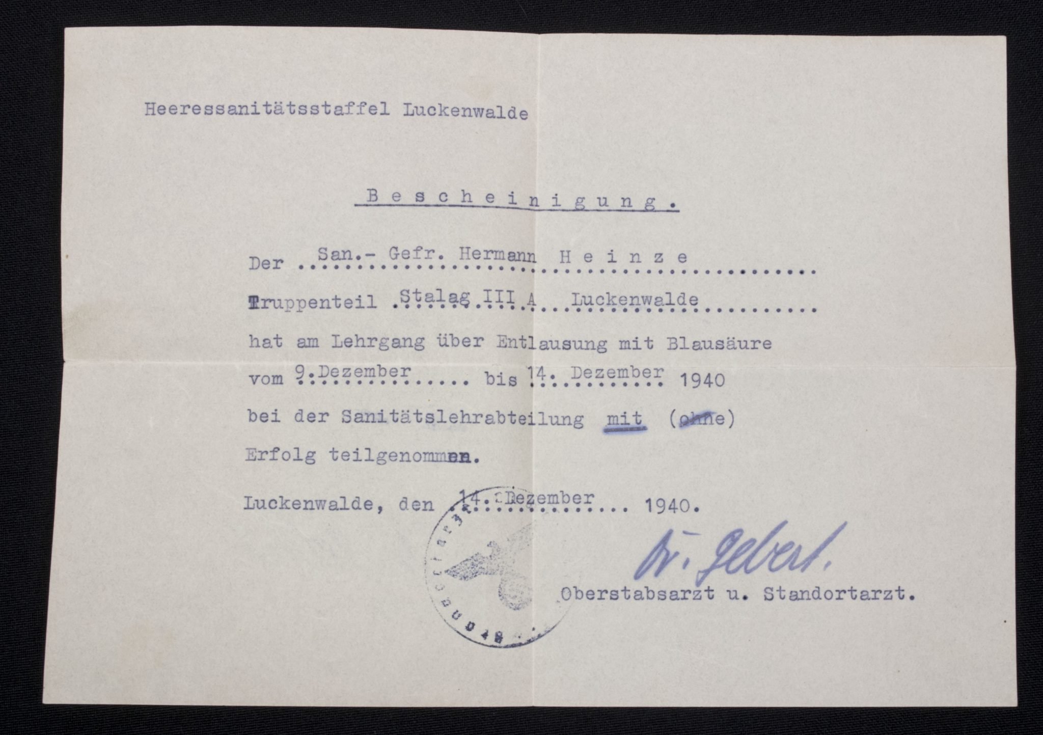 Soldbuch Sanitäts Unteroffizier 5/San. Ers. Abt.3-183-A Güben — image 29